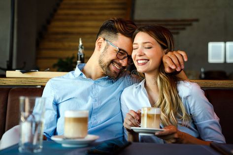 Romantic loving couple drinking coffee, having a date in the cafe. royalty free stock photo Afraid Of Commitment, Catch Feelings, Difficult Conversations, You Are Important, Strong Feelings, People Fall In Love, Serious Relationship, Long Term Relationship, Love Your Life