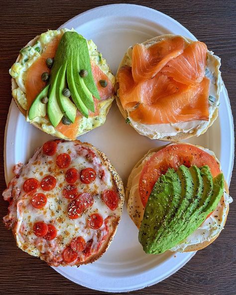 Which open faced bagel are you starting your week with? 🥯🙌 #bagelsandbrew Open Face Bagel, Open Face, Avocado Toast, Avocado, Toast, Yummy Food