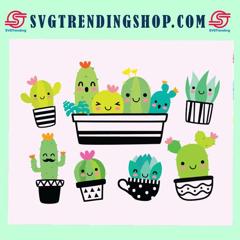 Omnipod Painting, Garden Library, Cactus Svg, Cactus Vector, Library Themes, Cute Cactus, Cameo Projects, Silhouette Files, File Free