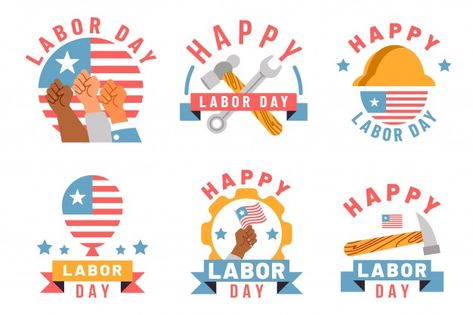 Labor Day Clip Art, Labor Day Usa, Balloon Background, Social Media Design Inspiration, Flag Background, Vintage Lettering, Happy Independence, Happy Independence Day, Vintage Labels