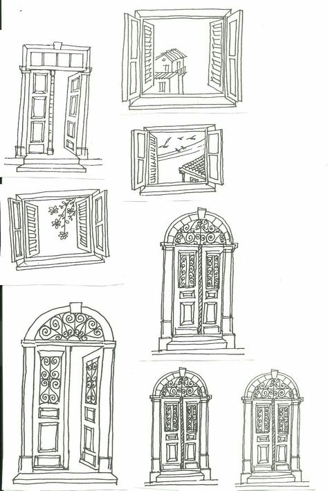 Window Ink Drawing, Calf Placement Tattoos, How To Draw A Window Step By Step, Aesthetic Door Drawing, Vintage Window Tattoo, House Tatoos Ideas, Aesthetic Window Drawing, Window Drawing Aesthetic, Front Door Tattoo