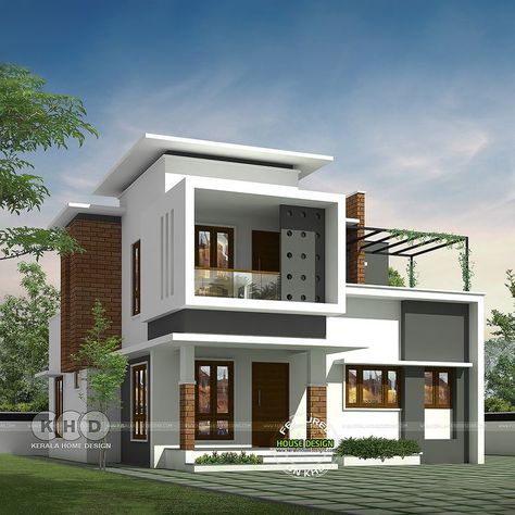 Modern Kerala home design 600 Sq Ft House Plans, 600 Sq Ft House, Kerala Home Design, 3 Storey House Design, Kerala Home, Two Story House Design, Double Storey House, Indian House Plans, Modern Small House Design