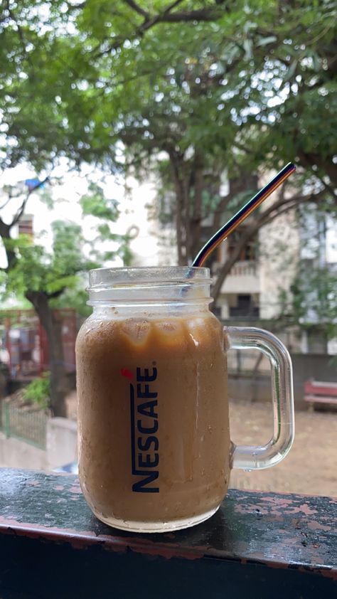 #nescafe #coffee #iced #cappuccino #aesthetic #monsoon #monsoonaesthetics #pinterest #instagram #ice #balcony Nescafe Aesthetic, Nescafe Coffee Aesthetic, Cappuccino Aesthetic, Nescafe Coffee, Iced Cappuccino, 2024 Vision, Iced Coffee, Cappuccino, Balcony