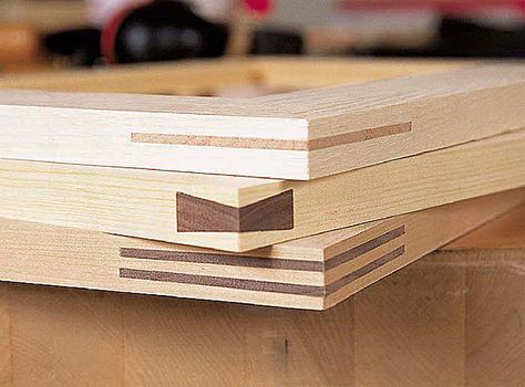 frame miter joint Woodworking Jigsaw, Woodwork Ideas, Woodworking Bed, Wood Crafting Tools, Woodworking Box, Woodworking Joinery, Wood Joints, Woodworking Joints, Woodworking Magazine