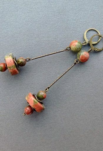 Boho Earrings Diy Handmade Jewelry, Natural Stone Earrings Handmade, Boho Earrings Diy, Pink Stone Earrings, Stone Earrings Studs, Beaded Boho Jewelry, Gift Ideas Jewelry, Earthy Earrings, Silversmithing Jewelry