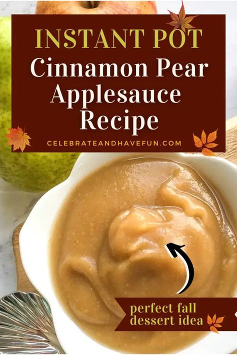 Today I wanted to share with you an Instant Pot Cinnamon Pear Apple Sauce recipe. It's sweet and makes a great dessert for the fall season. Apple Pear Recipes, Apple Pear Sauce, Pear Sauce, Fall Dessert Recipes Easy, Cozy Fall Recipes, Canned Pears, Pumpkin Spice Recipe, Apple Sauce Recipes, Fall Desserts Easy