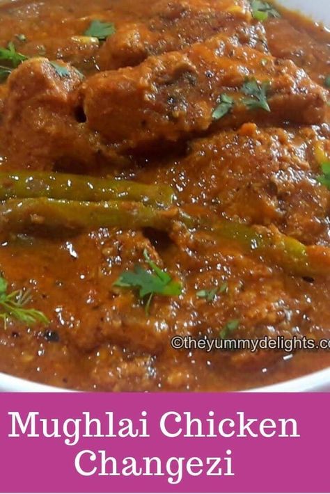 Mughlai Chicken Changezi recipe (easy step by step photo + video) Easy Delicious Chicken Recipes, Mughlai Chicken, Indian Dinner Party, Indian Chicken Dishes, Nonveg Recipes, Chicken Curry Recipe Easy, Indian Chicken Curry, Chicken Curry Recipes, Chicken Vindaloo