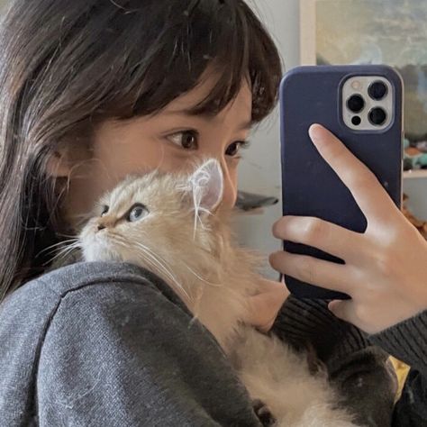 A Cat, A Woman, Cell Phone