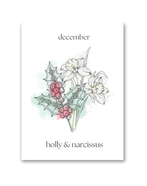 December Birth Flower Decoration Wall Art - ALL Prints are on my Account! - Account Linked in Bio https://www.etsy.com/listing/1746460944/december-birth-flower-decoration-wall?click_key=08183db9ee6230e4df51ecce8d0a36e871d02362%3A1746460944&click_sum=48371232&ref=shop_home_active_12 December Birth Flowers, Birth Flower December, December Birth Flower, Dream Tattoos, Decoration Wall, Birth Flower, Birth Flowers, My Account, All Print