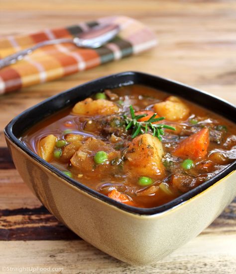 This hearty stew has everything you love about beef stew, but without the beef! It has large chunks of potato, carrot, celery, and onion, and portabella mushrooms stand in for the beef. Garlic, paprika, and fresh rosemary provide excellent flavor. Print Beefless Stew Prep time:  30 mins Cook time:  35 mins Total time:  1 hour...Read More » Beefless Stew, Portabella Mushrooms, Hearty Stew, Vegan Soups, Hearty Stews, Meatless Meals, Vegan Cooking, Fresh Rosemary, Beef Stew