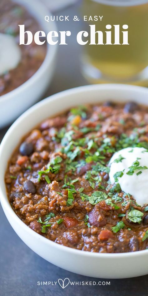 Chili Recipe With Beer, Beer Chili Recipe, Beer Chili, Best Chili, Best Chili Recipe, Chili Recipe Crockpot, Healthy Sweet Snacks, Beer And Wine, Crockpot Chili