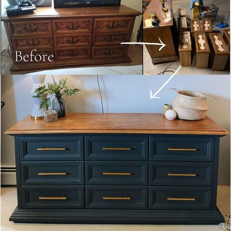 The Best Before and After Painted Furniture Makeover Ideas Before After Furniture Makeover, Buffet Makeover Before After, Furniture Before And After, Upcycled Tv Stand, Upcycle Old Dresser, Old Buffet Makeover Ideas, Before And After Furniture Makeover, Antique Dresser Makeover, Tv Stand Makeover