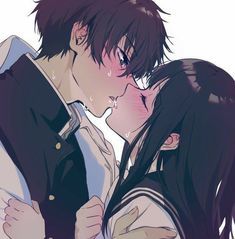 Untitled Chitanda X Oreki, Oreki X Chitanda, Couple Kissing, Manga Couple, Romantic Anime Couples, Best Anime Couples, Anime Love Couple, Dessin Adorable, Anime Couples Manga