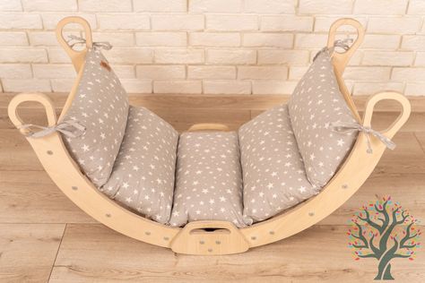 Arch with Pillow, Arch Rocker Pillow, Pillow Arch, Cushion for Arch ✨ #toddlergames #toddlers #toddlertoys #firstbirthday #firstbirthdayideas #nurserydecor #nursery #babyroom #babyroomdesign #kidsroom #toddlerroom #montessory #woodentoys #firstbirthdayparty #kidsofinstagram #playroomdecor #woodentoys #imagineplay #playroomdecor #playroomdesign #toddlerapproved #activitiesforkids #education #stemforkids Arch Rocker Pillow Pattern, Indoor Playground For Kids, Playground For Kids, Climbing Arch, Rock Bed, Kids Indoor Playground, Wooden Rocking Chairs, Aesthetic Galaxy, Indoor Playground