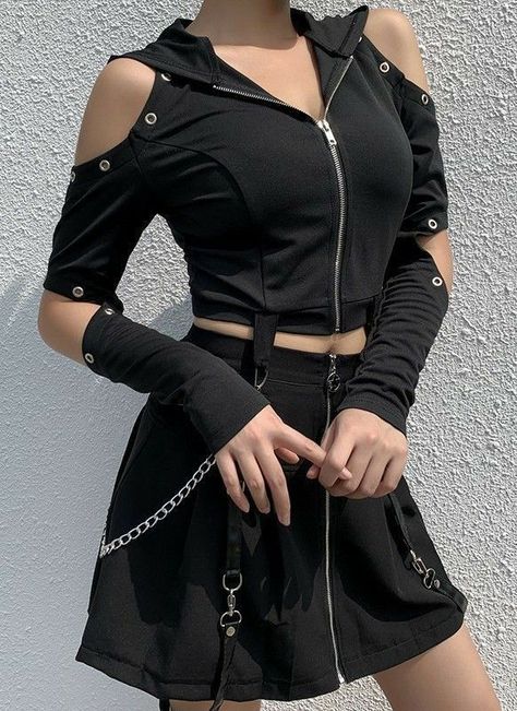 Black Off Shoulder Top Outfit, Off Shoulder Top Outfit, Black Off Shoulder Top, Egirl Fashion, Black Off Shoulder, Top Outfit, Off Shoulder Top, Gothic Outfits, Alternative Outfits