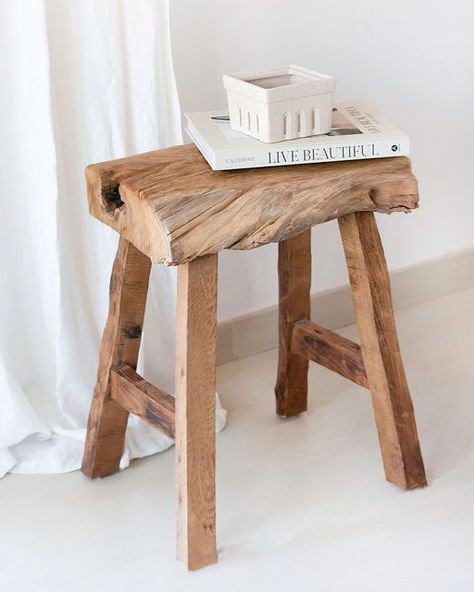 Bound No.82 Home Decor & Interiors on Instagram: "THE RUSTIC STOOL... crafted from something that was once considered to be waste, these reclaimed wooden stools are the perfect embodiment of the Bound No.82 ethos. Reclaimed, sustainable, hand crafted, honouring nature, each piece is truly one of a kind and makes a stunning addition to your home. Swipe across to see the latest project from @vivianekhouryinteriors where one of these stools has been paired to this contemporary bathroom space ➕ . Rustic Stools, Kitchen Shelf, Wooden Stools, Bathroom Space, Contemporary Bathroom, Stools, Interior Decorating, Hand Crafted, Quick Saves