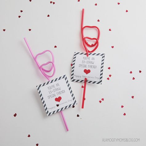 Free Last Minute Printable Valentines Crazy Straw Valentine, Non Candy Valentines, Clever Valentines, Candy Free Valentines, Valentines Day Gifts For Kids, Straw Valentine, Candy Valentines, Crazy Straws, Valentines Candy