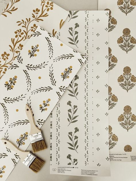 Transforming your home has never been easier and more fun than with Love vs Design’s custom, removable easy DIY wallpaper. Block Print Ideas, Vintage Inspired Bedroom, Block Print Wallpaper, Cottagecore Home Decor, Fall Color Schemes, Cozy Cottagecore, Decorate For Fall, Fall Candle Scents, Wallpaper Project