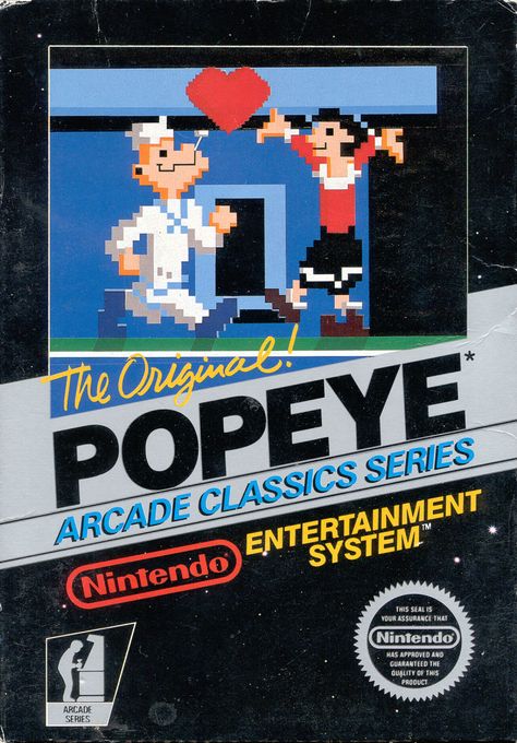 Cover art for Popeye (NES) database containing game description & game shots, credits, groups, press, forums, reviews, release dates and more. Nintendo Nes Games, Dream Cast, Nintendo Classic, Gameboy Color, Vintage Video Games, Nes Games, Classic Video Games, Retro Arcade, Retro Game