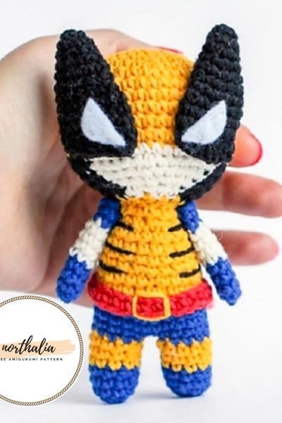 Crochet Little Wolverine Amigurumi Free Pattern - Invisible Decrease Crochet, Crochet Elephant, Crochet Bear, Crochet Doll Pattern, Crochet Hook Sizes, Amigurumi Free, Amigurumi Free Pattern, Doll Pattern, Crochet Dolls