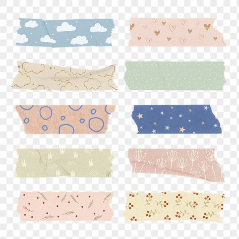 Masking Tape Png, Paper Patterns Design, Pastel Collage, Tape Png, Digital Art Journal, Scrapbook Patterns, Cute Scrapbooks, Scrapbook Storage, Tape Sticker