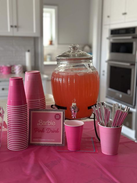 Barbie Birthday Party  | CatchMyParty.com Barbie Themed Tea Party, 18th Birthday Party Barbie Theme, Barbie's Birthday Party Ideas, Barbie Theme Hotel Party, Barbie Pizza Party, Barbie Pool Party Food Ideas, Barbie Fifth Birthday, Barbie Birthday Brunch, Barbie Birthday Snack Ideas