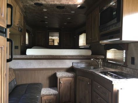 Gooseneck Horse Trailer, Horse Trailer With Living Quarters, Trailer Upgrades, Horse Trailer Living Quarters, Horse Trailers For Sale, Diy Steps, Trailer Living, Electric Awning, Horse Trailers