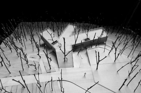 Viewing Pavilion on Hill, Weihai, Shandong, China 2012 - (HUA Li, Jiang Nan, Yu Haiwen) Trace Architecture Office Pool Pavilion, Site Model, Pavilion Architecture, Architecture Panel, Landscape Model, Model Tree, Arch Model, Landscape Design Plans, Architecture Office