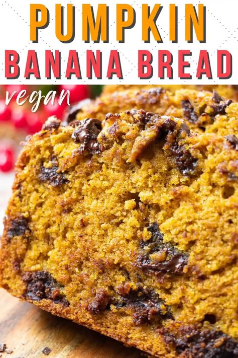 Vegan Pumpkin Banana Bread - plant.well Pumpkin Banana Bread Healthy, Vegan Pumpkin Banana Bread, Pumpkin Spice Banana Bread, Pumpkin Banana Bread Recipe, Vegan Pumpkin Cookies, Vegan Pumpkin Bread, Pumpkin Spices, Pumpkin Banana Bread, Vegan Pumpkin Spice