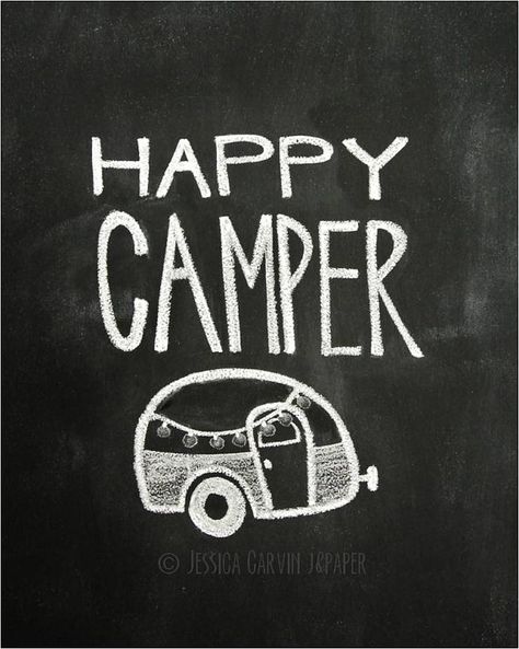 Chalkboard Prints - TWO Digital Files - 8x10 - Happy Camper Jessica Garvin, Caravan Life, Chalkboard Doodles, Chalkboard Print, Chalkboard Lettering, Sidewalk Chalk Art, 8x10 Prints, Chalkboard Designs, Backyard Camping