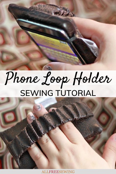 This awesome loop phone strap allows you to keep your phone attached and safe in your hand while texting, browsing, or playing games. Use this free sewing pattern to create a homemade iPhone cover that's cute and useful. Diy Phone Strap, Travel Sewing Kit, Travel Sewing, Free Sewing Pattern, Laundry Bags, Diy Travel, Travel Diy, Phone Strap, Tablet Phone