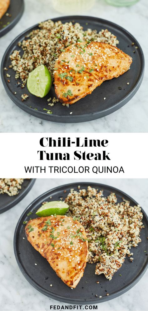 Chili-Lime Seared Ahi Tuna Recipe Ahi Tuna Steak Dinner, Aji Tuna Recipe, Low Sodium Tuna Steak Recipes, How To Cook Fresh Tuna, Ahi Tuna Steaks Recipe, Ahi Tuna Marinade Recipes, Ahi Tuna Steak Recipe Baked, Ahi Steak Recipe, Tuna Fillet Recipes