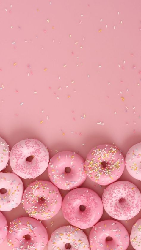 Donut Decorating Ideas, Ipad Background, Pink Donuts, Pink Aura, Food Wallpaper, Collage Background, Mini Donuts, Pink Vibes, Flower Phone Wallpaper