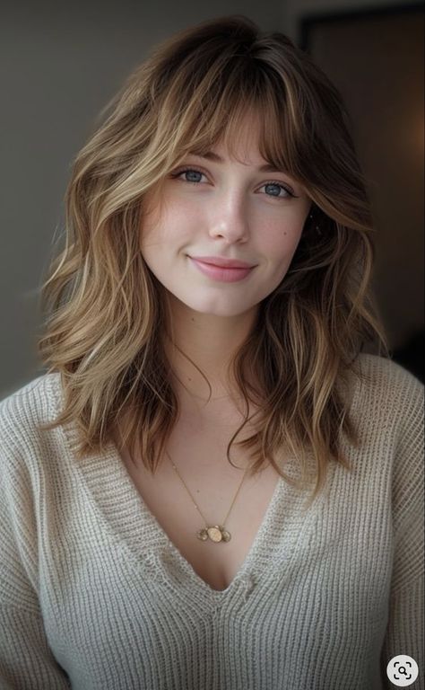 Messy Bangs Medium Hair, Off Center Part, Effortless Lifestyle, Haircuts For Medium Hair, Haircuts With Bangs, Shoulder Length Hair, Elegant Hairstyles, Medium Length Hair Cuts, Hair Transformation