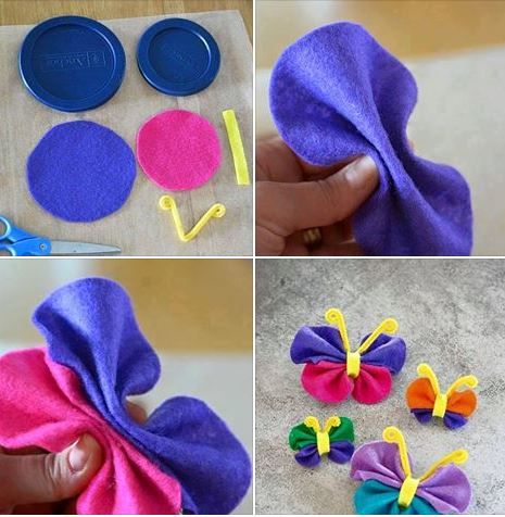 Felt Butterfly, Felt Crafts Patterns, Butterfly Crafts, Cloth Flowers, Making Hair Bows, Diy Ribbon, Diy Hair Bows, Diy Bow, Diy Hair Accessories