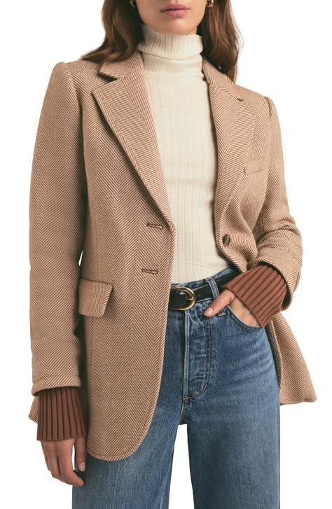 Favorite Daughter The City Layered Blazer | Nordstrom Women’s Blazer, Early Fall Fashion, Winter Blazer, Fashion Expression, Wool Jackets Women, Cashmere Blazer, Slip Skirts, Favorite Daughter, Warm Outfits