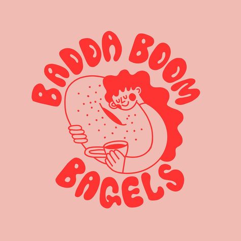 @baddaboombagels logo #bagels #coffee #coffeeillustration #coffeeandbagels #bread #foodillustrator #theydrawandcook Bagel Menu Design, Food Logo Aesthetic, Bagel Branding, Bagel Logo, Bagel Illustration, Logo Food Design, Ferns Illustration, Food Cycle, Doodle Logo