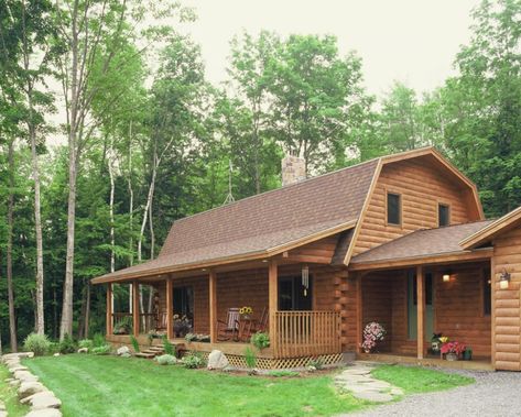 Gambrel Roof Addition, Gambrel House With Porch, Gambrel House Addition, Gambrel Style House, Gambrel House Plans, Gambrel Cabin, Gambrel Barn House, Gambrel Roof House, Dutch Colonial Exterior