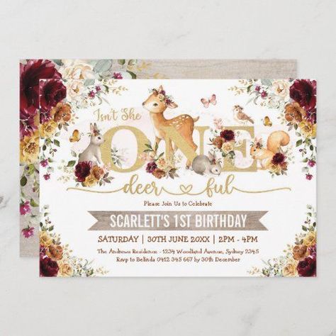 Woodland 1st Birthday, 1st Birthday Boy, Watercolor Woodland, 1st Birthday Party Invitations, Animals Birthday, 1st Birthday Invitation, First Birthday Party Themes, First Birthday Themes, Animal Birthday Party