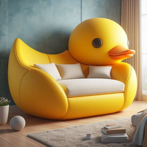 🦆🦆🦆 Duck Furniture, Boys Room Makeover, Crazy Furniture, Kids Furniture Design, Weird Furniture, Duck Stuff, Couch Seats, Duck Art, Funky Home