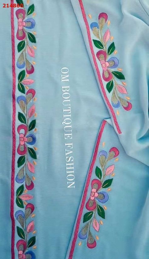 Punjabi Suit Design For Usha Janome 450e & 550e Embroidery design Hand Work Designs For Suits, Hand Embroidery On Suits, Machine Embroidery Designs For Suits, Punjabi Design, Plazo Suits, Panjabi Suit, Punjabi Suit Design, Layer Dresses, Painting Colour