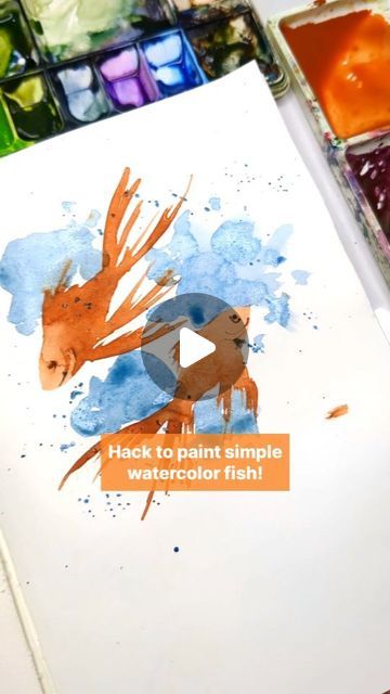 Irshad Ahmad Ansari on Instagram: "Dive into the mesmerizing world of painting simple Watercolor fish! 🎨🐟  Let your brush do the magic by pressing and lifting to create these adorable aquatic creatures.  Share the joy of art with friends and give it a try!  Save this reel for your next artistic adventure. Ready, set, paint! 🖌️✨  #WatercolorMagic #ArtisticJourney #FishPainting #CreativeBrushwork #DIYArt #ArtisticExpression #WatercolorLove #ArtTips #ArtForEveryone #CreativeCommunity #PaintingFun #ArtOfTheDay #WatercolorArtists #LearnToPaint #ArtisticInspiration #WatercolorTips #watercolorhacks #watercolour #WatercolorTutorial #LearnWatercolor" Watercolor Fish Tutorial, Watercolour Fish Paintings, Watercolor Fish Simple, Watercolor Fish Painting, Art With Friends, Watercolour Fish, Colorful Scrapbook, Painting Simple, Aquatic Creatures