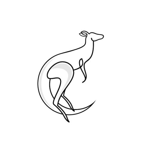 Kangaroo Outline, Kangaroo Tattoo, Wildlife Logo, Kangaroo Animal, Zoo Logo, Kangaroo Logo, Kangaroo Stuffed Animal, Outline Design, Outline Designs