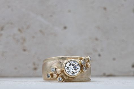 Classic Bride, Treasure Jewelry, Classic Brides, Forever One Moissanite, Gold Engagement Ring, Moissanite Rings, Gold Engagement Rings, Gold Engagement, Cluster Ring