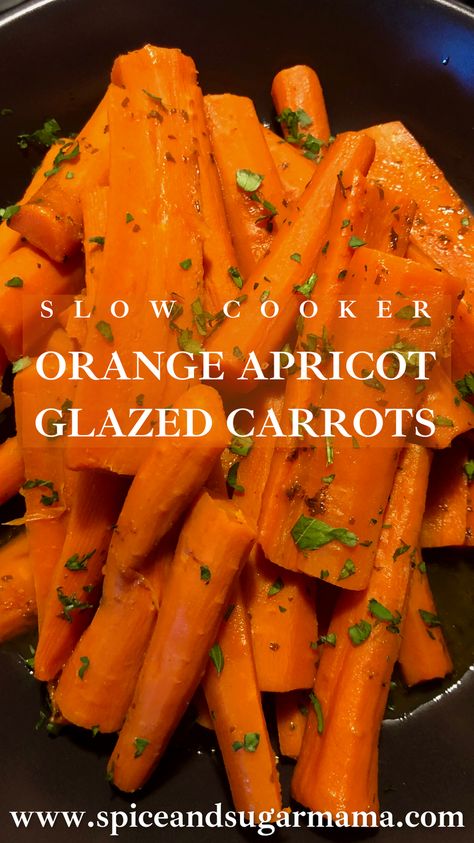 Apricot Glazed Carrots, Slow Cooker Carrot Recipes, Slow Cooker Glazed Carrots, Crockpot Carrot Recipes, Glazed Carrots Crockpot, Crock Pot Carrots, Crockpot Glazed Carrots, Crockpot Carrots, Orange Glazed Carrots