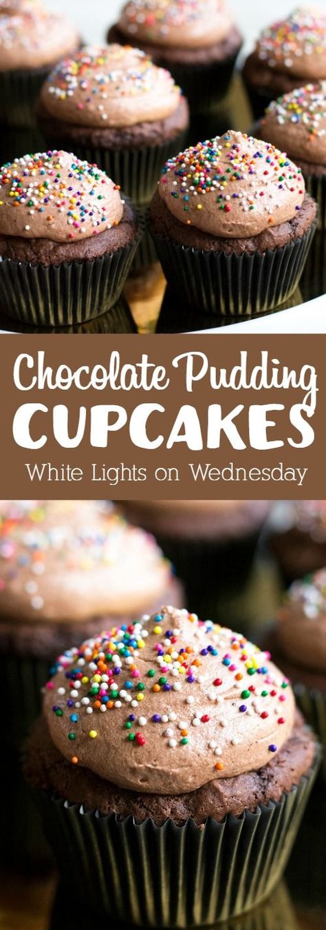 Easy Chocolate Pudding Cupcakes are an addictively good dessert you can whip up in no time! Chocolate Pudding Cupcakes, Cupcakes Recipes Vanilla, Pudding Ideas, Easy Chocolate Pudding, Pudding Cupcakes, Cupcakes Recipes, Cake Easy, Vanilla Pudding, Hot Fudge