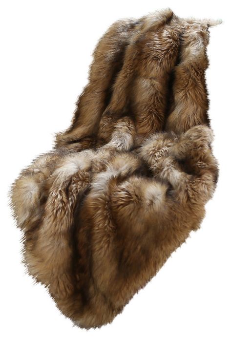 Luxe Faux Fur Throw Blanket - Contemporary - Throws - by Best Home Fashion Faux Fur Bedding, Mountain Hotel, Animal Experiences, Chenille Throw, Faux Fur Throw Blanket, Fur Pillow, Faux Fur Blanket, Rustic Bedding, Fur Throw Blanket