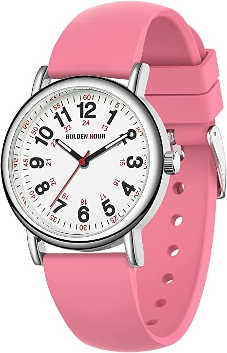 GOLDEN HOUR Waterproof Nurse Watch for Medical Professionals, Students Women Men - Military Time Luminouse Easy Read Dial, 24 Hour with Second Hand, Colorful Silicone Band Military Time, Nurse Watch, Kids Watches, Silicon Bands, Gaming Gifts, Affiliate Links, Medical Professionals, Wrist Watches, Healthcare Professionals