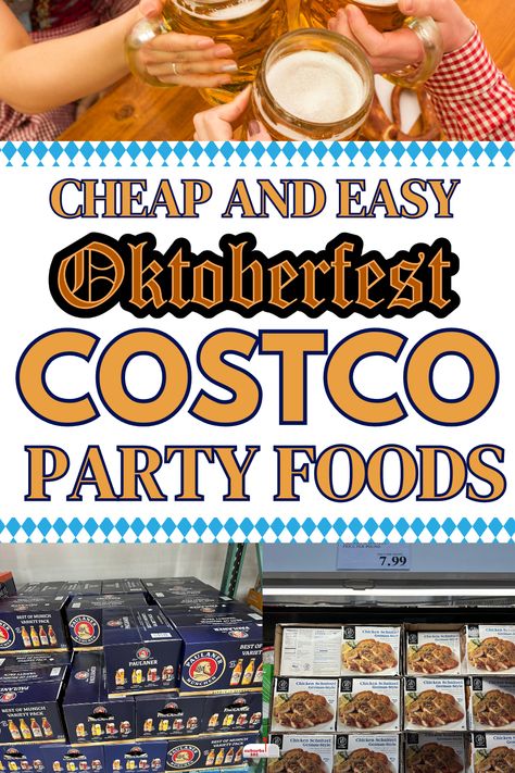 Hosting an Oktoberfest party at home? Look no further than Costco for all your Octoberfest party food needs. From German appetizers to Bratwursts and Bavarian beer to Schnitzels and sausages, Costco has everything you need. Whether it's a casual backyard Biergarten party or a traditional Oktoberfest family dinner, Costco offers easy Oktoberfest party foods that will make your October fest buffet table a hit. Backyard Biergarten, Oktoberfest Table Decorations, Oktoberfest Party Food, Costco Party Food Ideas, October Fest Party Ideas, Octoberfest Party Ideas, Costco Party Food, Oktoberfest Appetizer, Themed Dinner Ideas