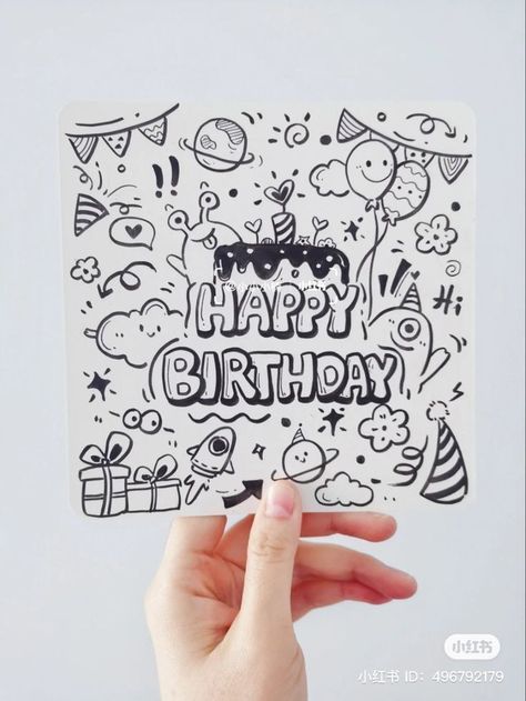 Birthday Doodle Art, Bday Doodles, Birthday Drawing Ideas Art, Happy Birthday Sketch, Doodle Happy Birthday, Doodle Art Ideas, Happy Birthday Doodles, Happy Birthday Drawings, Birthday Doodle